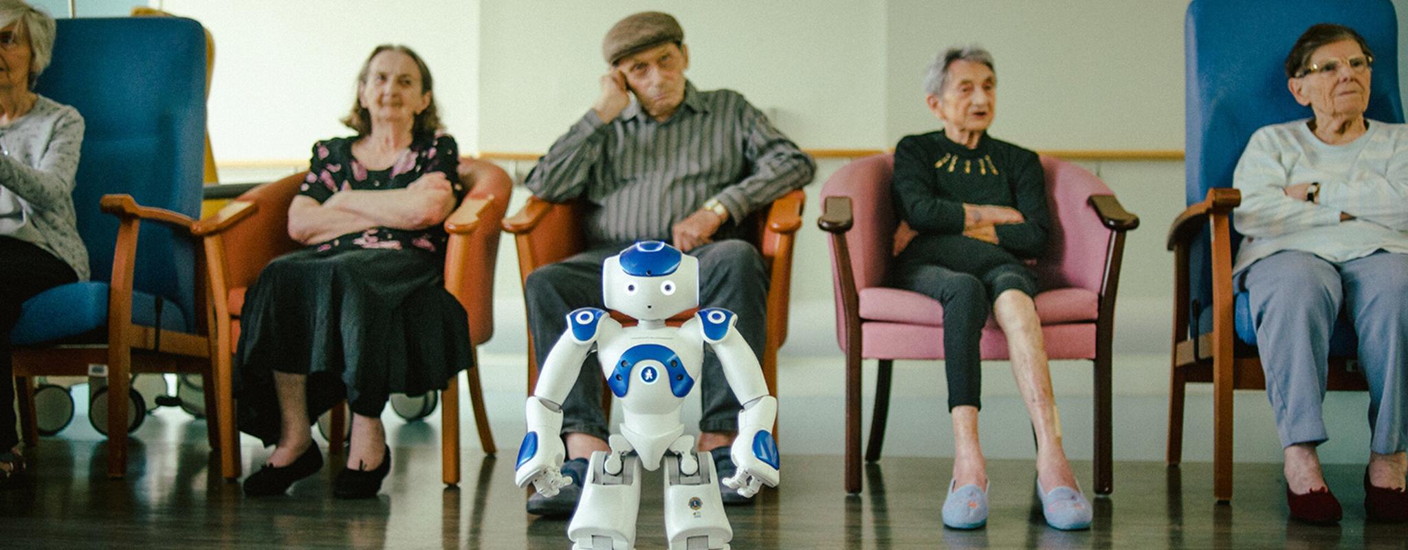 Zora the Robot Care-Giver helps people with communication and provides comfort and entertainment in a healthcare setting in France