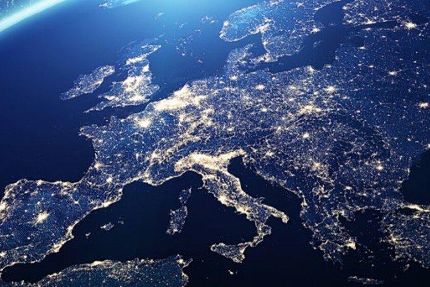 Europe at night from space