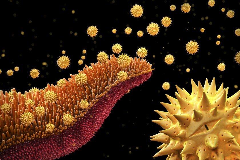 One of the winning images for the 2015 Wellcome Image Awards. Illustration of pollen grains being released from a flower by Maurizio De Angelis.