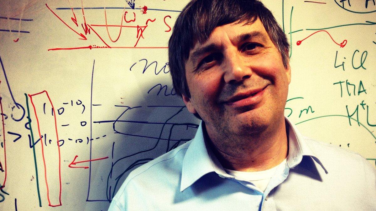 Professor Sir Andre Geim in his Manchester lab.