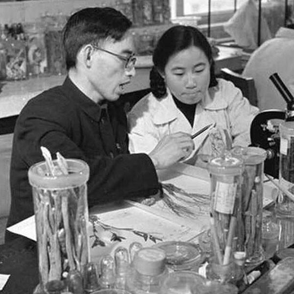 Dr Tu Youyou and her then-tutor Lou Zhicen in 1951